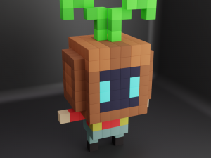 Grass man voxel Modelo 3D