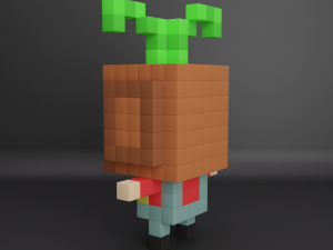 Grass man voxel Modelo 3D