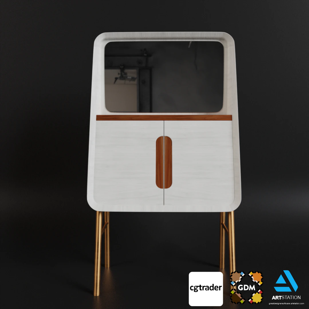 Aparador Espelho Modelo 3D .c4d .max .obj .3ds .fbx .stl .blend 