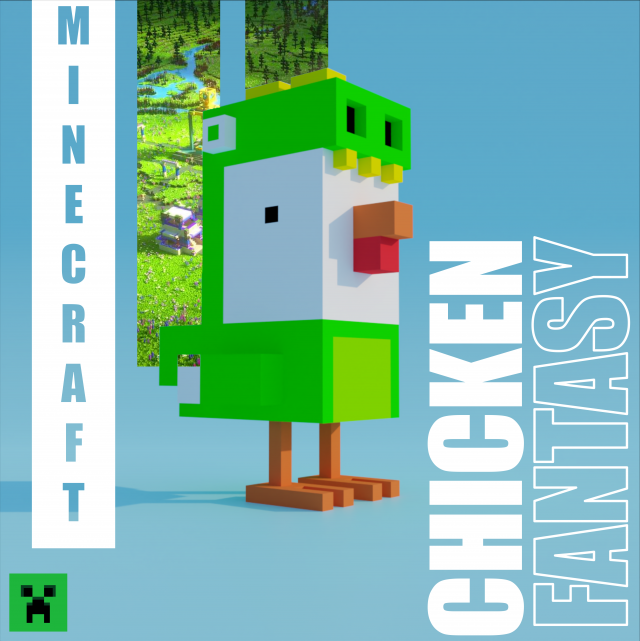 Chicken Fantasy 3D Модель .c4d .max .obj .3ds .fbx .stl .blend 