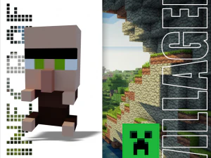 Aldeão NPC Minecraft Modelo 3D