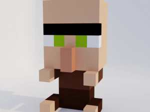 Alde&atilde;o NPC Minecraft Modelo 3D
