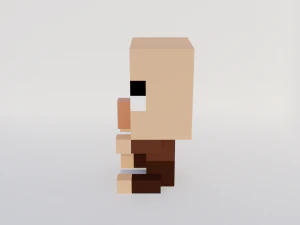 Alde&atilde;o NPC Minecraft Modelo 3D