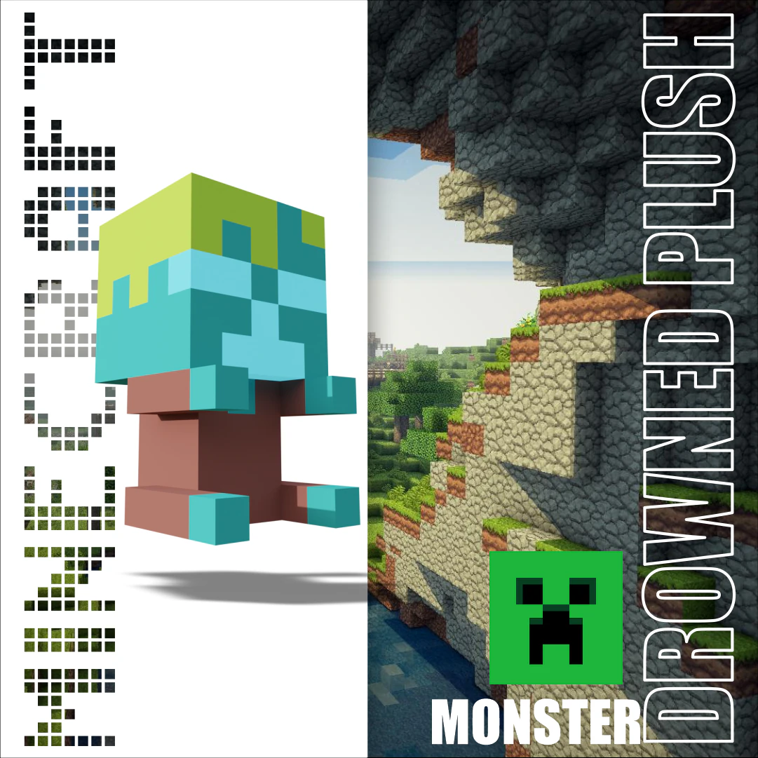 Drowned Plush Minecraft 3D Model .c4d .max .obj .3ds .fbx .stl .blend 