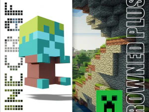 Ertrunkenes Plüsch-Minecraft 3D Modell