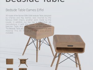 Bedside Table Eames Eiffel 3D Model