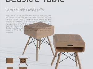 침대 옆 테이블 Eames 에펠 3D 모델