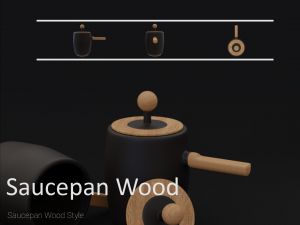 Saucepan Wood Style Modelo 3D