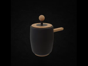 Saucepan Wood Style 3D Model
