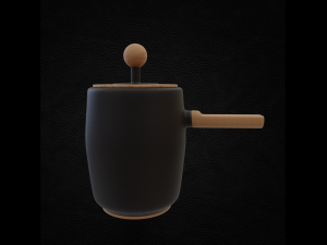Saucepan Wood Style Modelo 3D