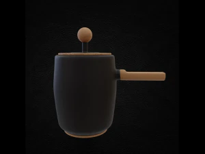 Saucepan Wood Style 3D Model