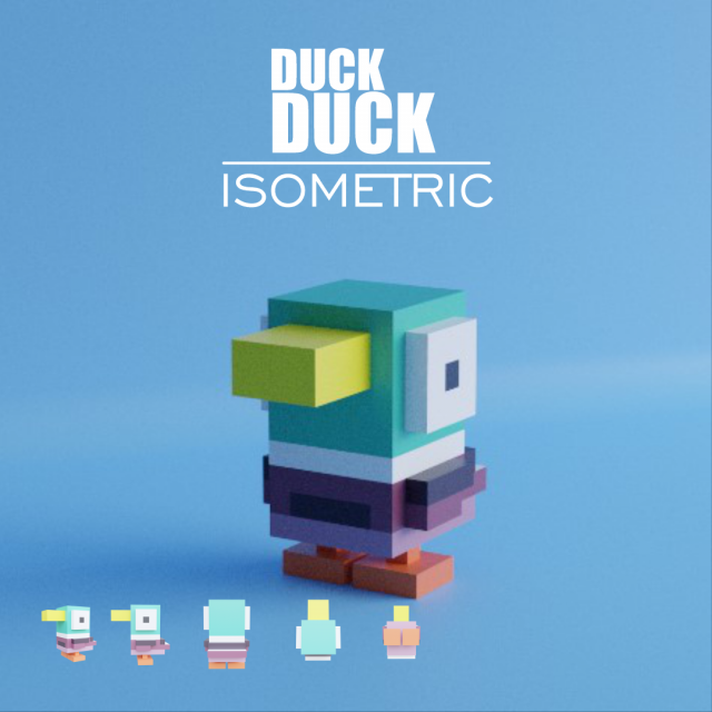Duck Duck Isometric 3D Model .c4d .max .obj .3ds .fbx .stl .blend 