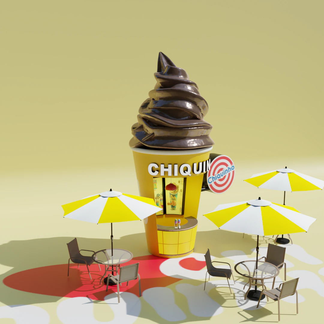Сцена Arch Chiquinho Ice Cream 3D Модель .c4d .max .obj .3ds .fbx .stl .blend 