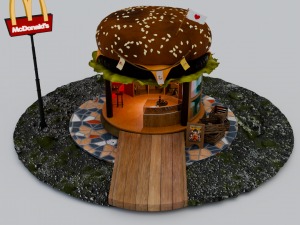 McDonalds burger shop 3D Model