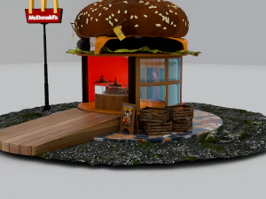 McDonalds burger shop 3D Model