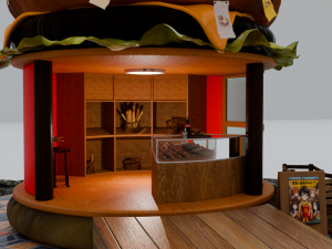 McDonalds burger shop 3D 模型