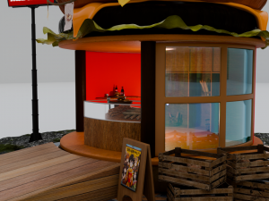 McDonalds burger shop 3D 模型