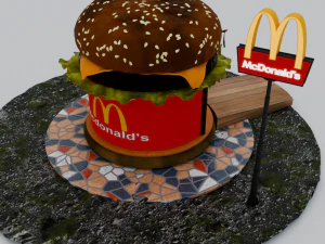 McDonalds burger shop 3D Model