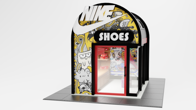 Nike Store Lowpoly 3D Model .c4d .max .obj .3ds .fbx .stl .blend 