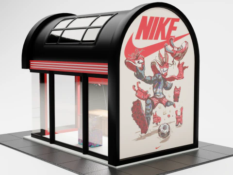 Nike Store Lowpoly 3D Model