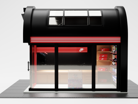 Nike Store Lowpoly 3D Model