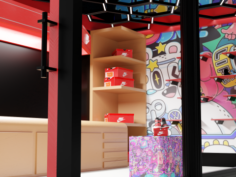 Nike Store Lowpoly 3D Model