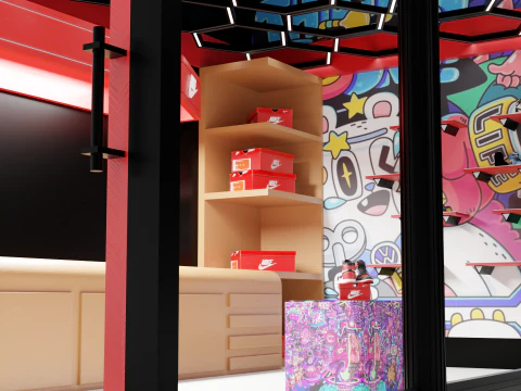 Nike Store Lowpoly 3D Model