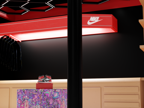 Nike Store Lowpoly 3D Model