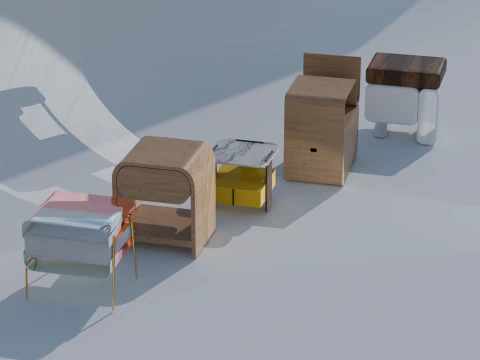 Unique Nightstand Designs in 3D 3D Model
