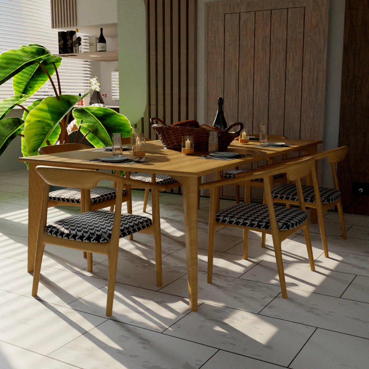 Elegant Dining Table Setting 3D Model .c4d .max .obj .3ds .fbx .stl .blend 