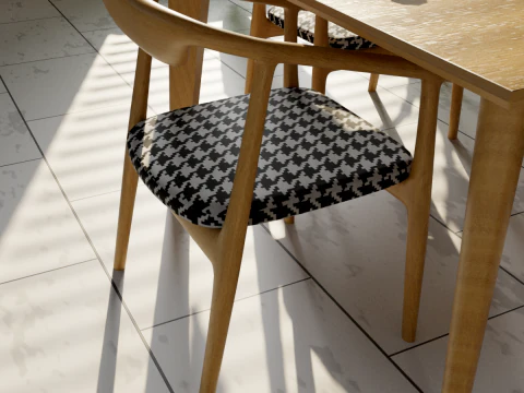 Elegant Dining Table Setting 3D Model