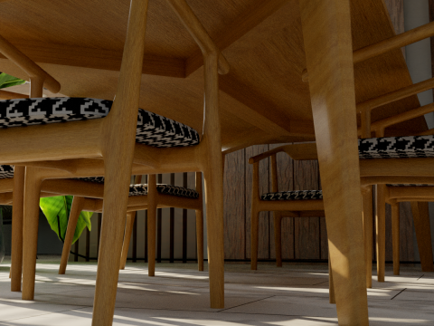 Elegant Dining Table Setting 3D-Modell
