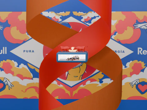 Decoração de expositor para carro Red Bull F1 Modelo 3D