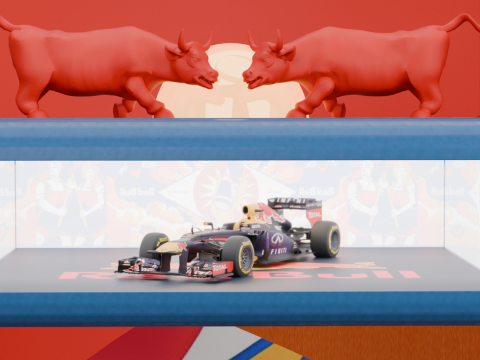 Red Bul F1 Car Display Stand Decor 3D मॉडल