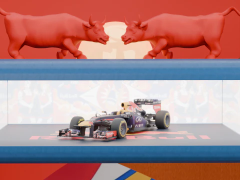 Red Bul F1 Car Display Stand Decor 3D Model