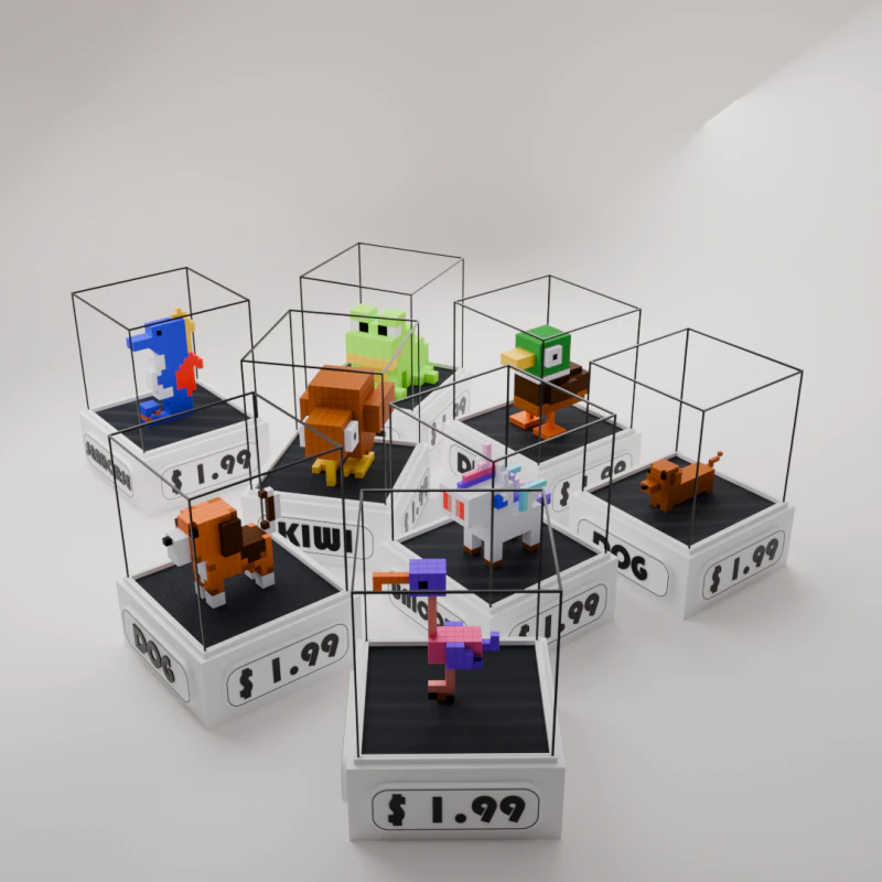 동물 아이소메트릭 복셀 팩 3D 모델 .c4d .max .obj .3ds .fbx .stl .blend 