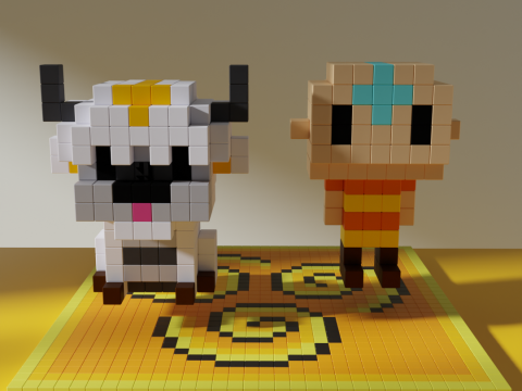 Aang Appa Avatar Voxel Stylized Cubic 3D मॉडल