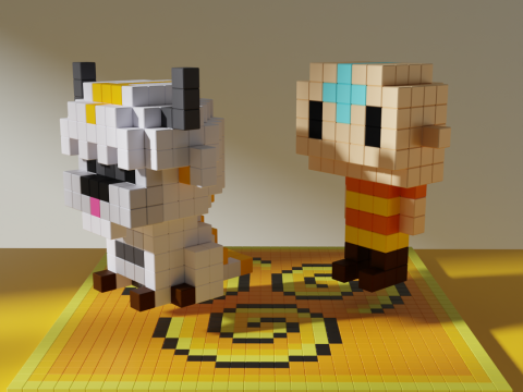 Aang Appa Avatar Voxel Stylized Cubic 3D मॉडल