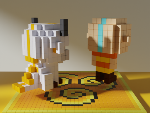 Aang Appa Avatar Voxel Stylized Cubic 3D मॉडल