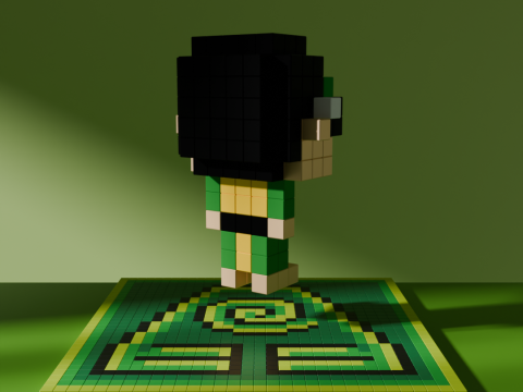 Toph Avatar Voxel tylized Cubic 3D 모델