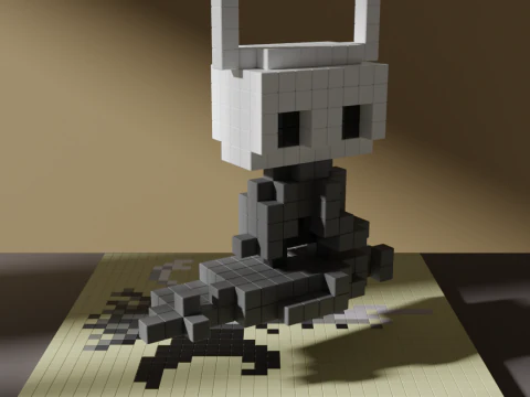 Hollow Knight Voxel Stylized Cubic 3D Model