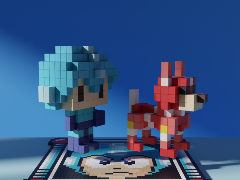 Mega Man Rush Retro Game Voxel Stylized Cubic 3Dモデル