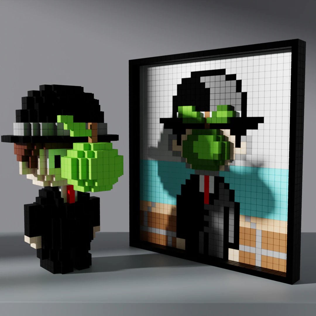 The Son of Man Voxel Stylized Cubic 3D Model .c4d .max .obj .3ds .fbx .stl .blend