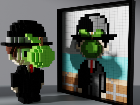 The Son of Man Voxel Stylized Cubic 3D Model