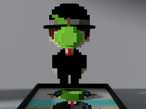 The Son of Man Voxel Stylized Cubic 3D Model