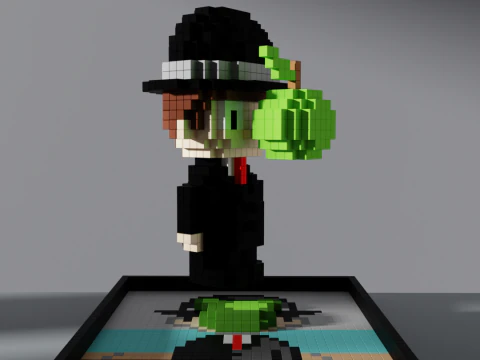The Son of Man Voxel Stylized Cubic 3D Model