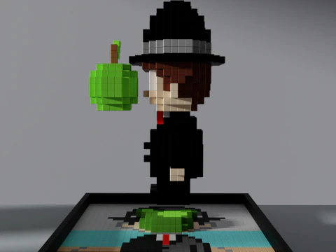The Son of Man Voxel Stylized Cubic 3D Model