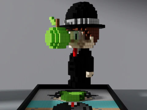 The Son of Man Voxel Stylized Cubic 3D Model