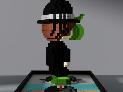 The Son of Man Voxel Stylized Cubic 3D Model