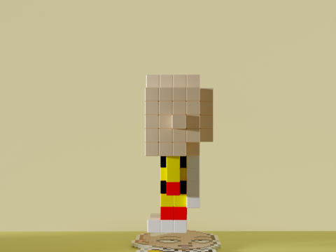 Saitama One Punch Man Voxel Stylized Cubic 3D Model